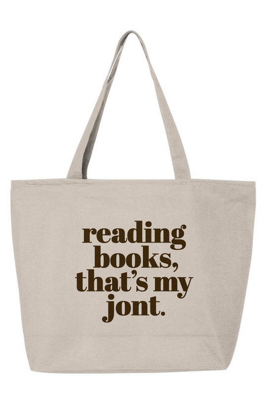 READING BOOKS TOTE BAG