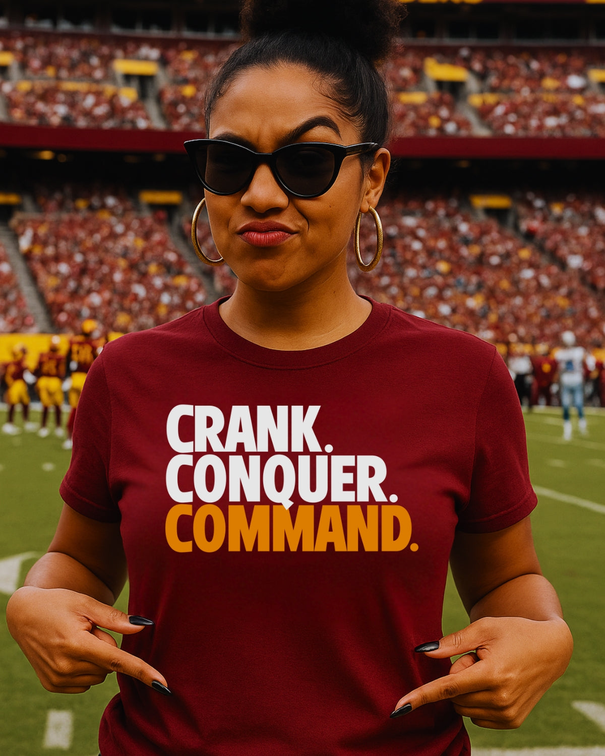 CRANK. CONQUER. COMMAND. T-SHIRT