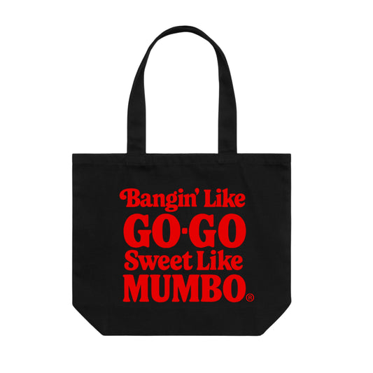 SWEET LIKE MUMBO BLACK TOTE BAG