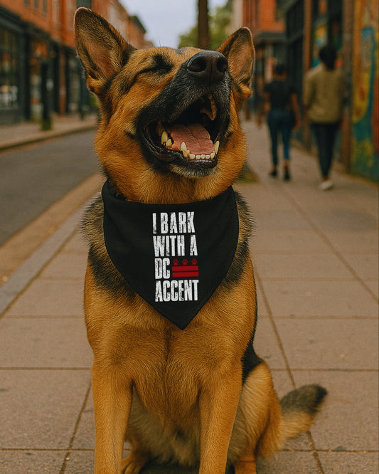 I BARK WITH A DC ACCENT BANDANA