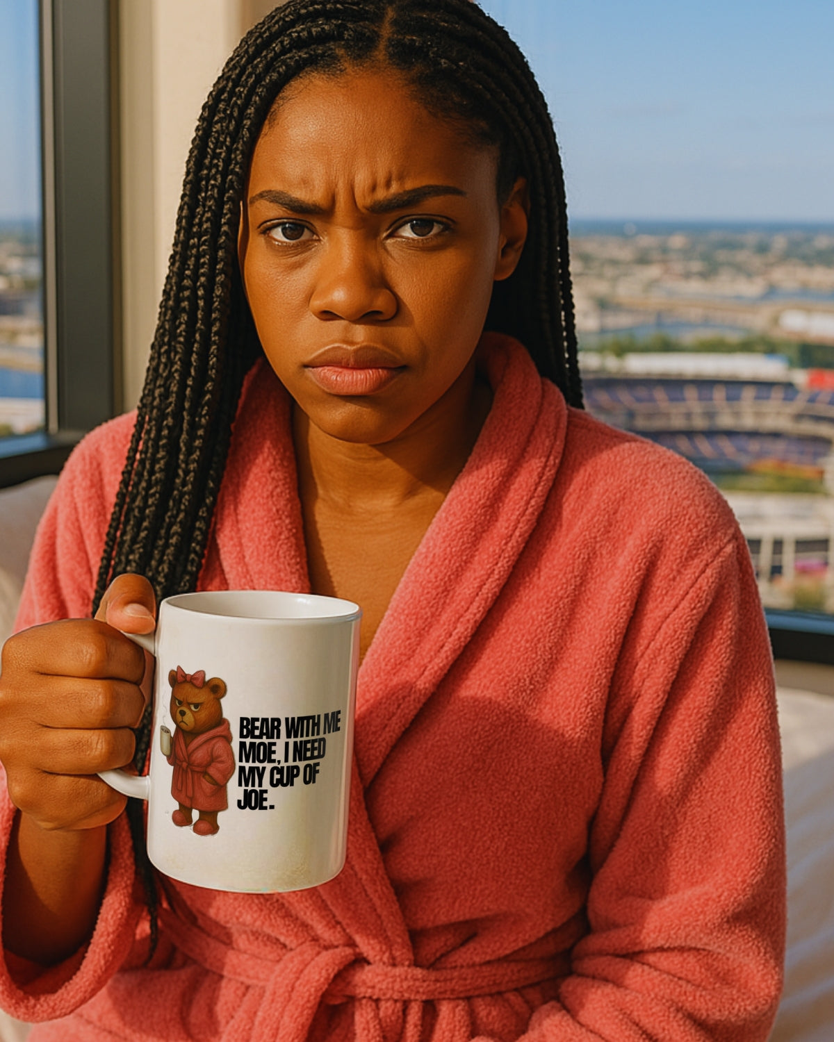 BEAR WITH HER COFFEE MUG