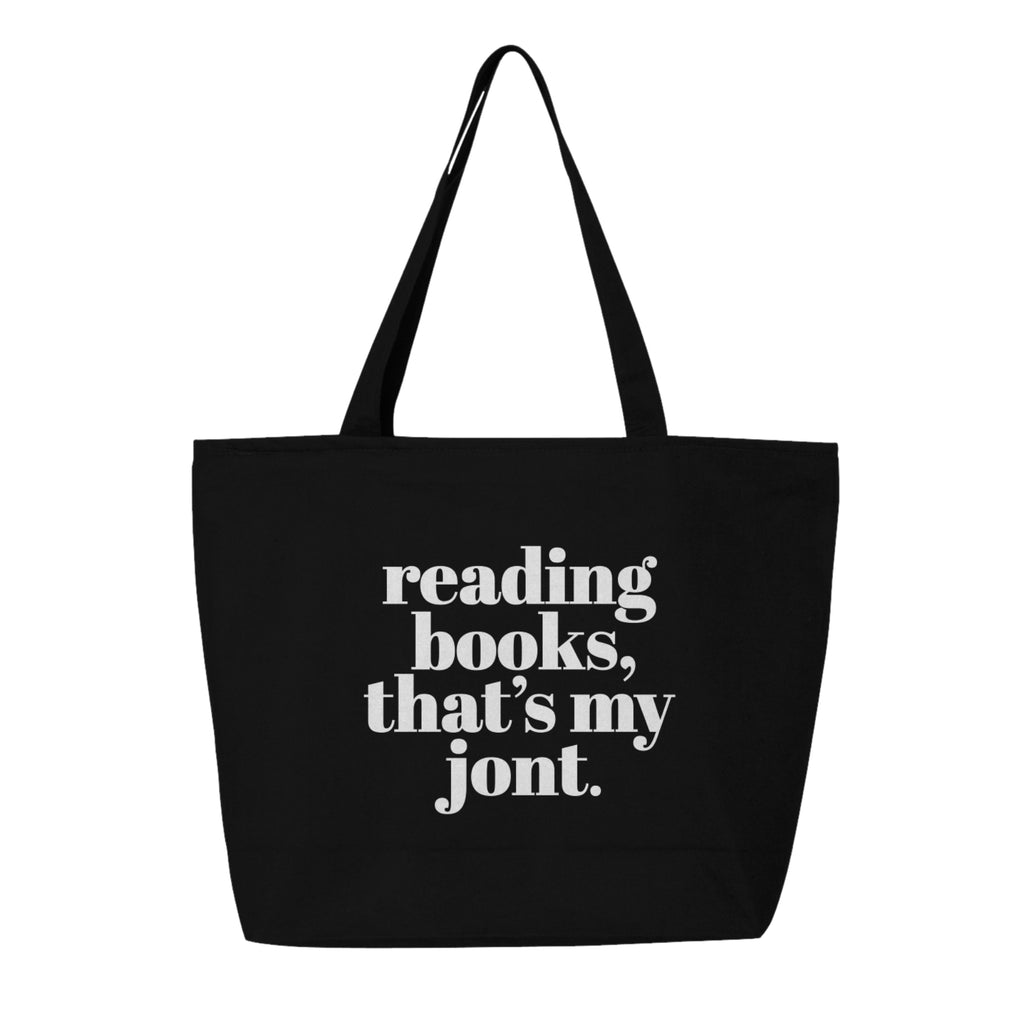 READING BOOKS TOTE BAG