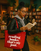 READING BOOKS TOTE BAG